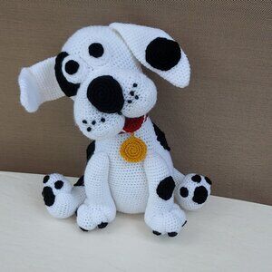 SOLD                       new handmade crochet stuffed animal Dalmation Dog